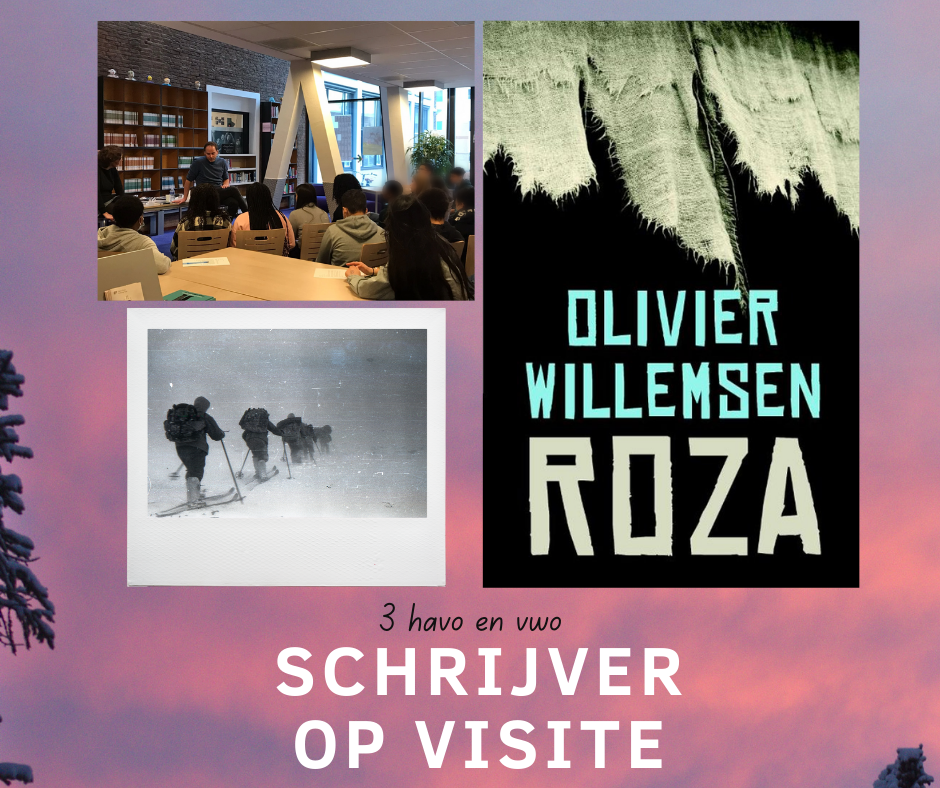 Jaarlijks lezen onze derdeklassers gezamenlijk het spannende boek Roza. Na afloop komt de schrijver, Olivier Willemsen, op bezoek om meer te vertellen en vragen te beantwoorden.