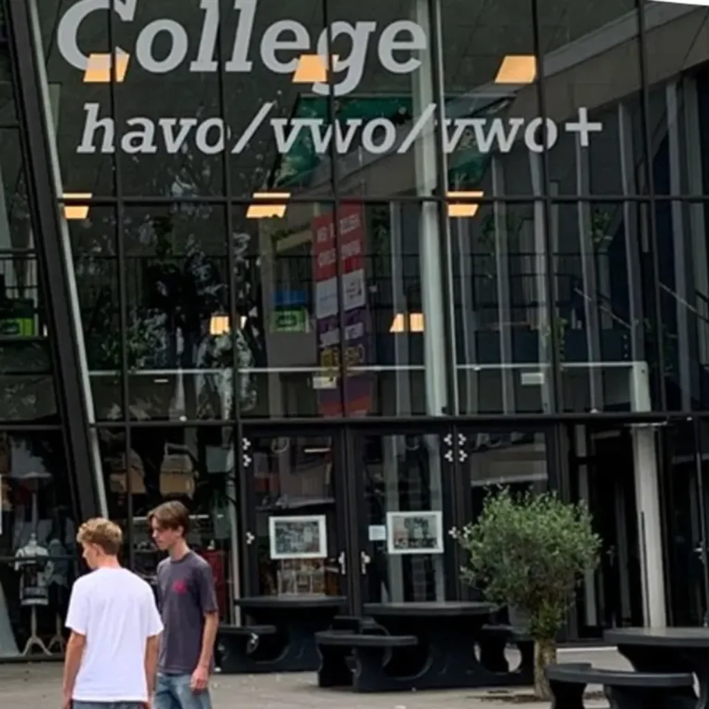 Op het schoolplein foto - HAVO / VWO - Pieter Nieuwland College Amsterdam Oost